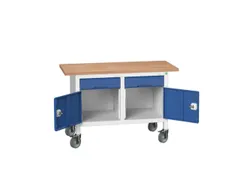 werkbank,HxBxD 830x1250x600mm,multiplexblad,uitrusting: 2laden,2kasten