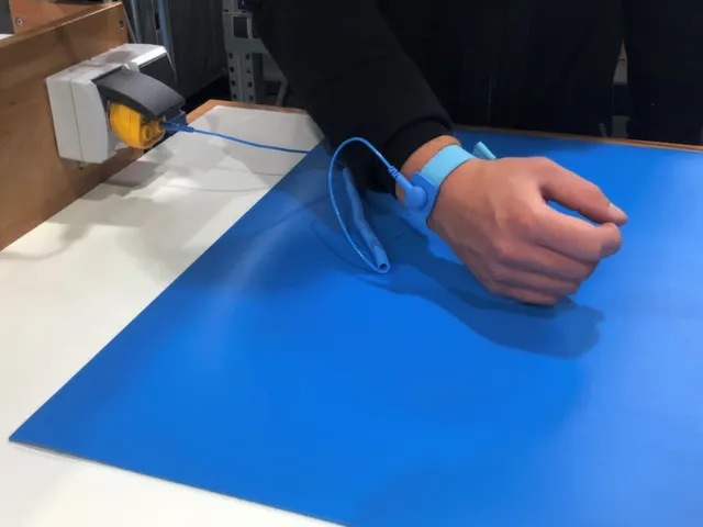 ESD-werkplekmat,metergoed,ESD,1xmat,2xdrukknop,1xaardingskabel