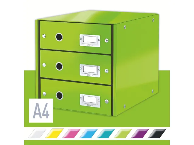 Ladenbox Leitz WOW Click & Store 3 laden groen 81% gerecycled karton