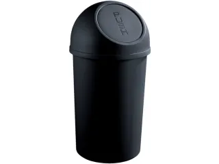 afvalbak,25l,HxØ 615x312mm,romp PP zwart,deksel PP zwart - 1