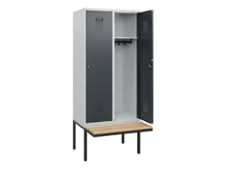 locker met bank,HxBxD 1950x800x815mm,2vak,vak B 400mm,cilinderslot