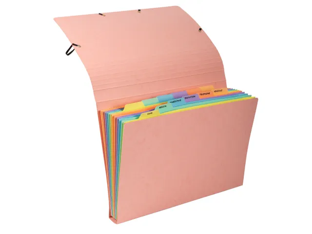 Pochette trieur carte multicolore 12 compartiments Aquarel - 34x24,5cm