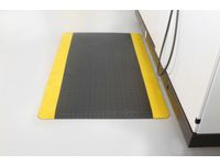 industriële mat mat LxB 900x600mm zelfblussend PVC geribd zwart/geel