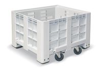 Stapelcontainer HxBxD 760x1200x1000mm 610 liter gesleufd 4wielen grijs