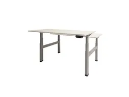 Elektrisch Duo Bureau Dextro Plus 200x80cm Frame Alu Blad Krijtwit