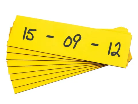 bord,HxB 20x60mm,achterzijde magnetisch,folie,geel