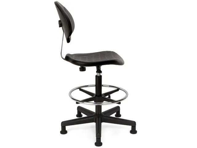 Werkstoel Large Zwart met Glijders Ergonomisch & Stevig