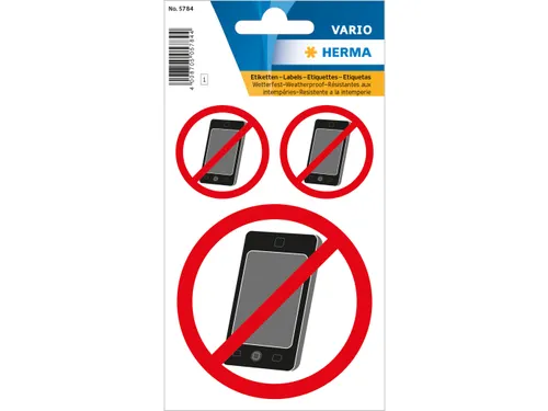Waarschuwing Etiket Herma 5784 Telefoon Verboden 3 stuks