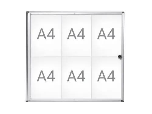 Binnenvitrine wand MAULextraslim whiteboard 6xA4 met slot