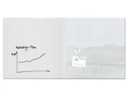 Glasmagneetbord XL Sigel super wit 2000x1000x18mm 2 magneten