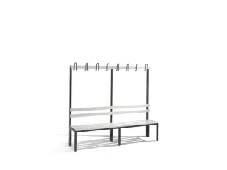 Omkleedbank L 1960Mm Pvc-Zitlatten Enkelzijdige Hakenlijst Ral7021 - 1