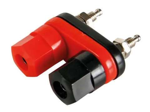 Dubbele Aansluitklem Rood/Zwart - Verguld