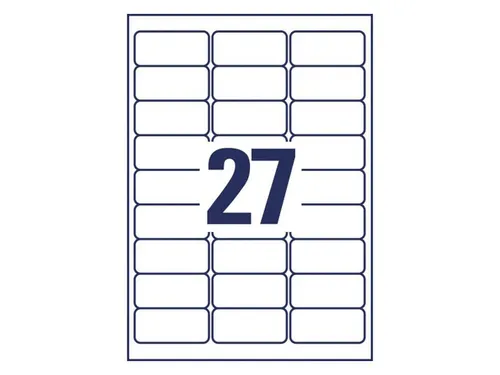 inkjetetiket Avery 63,5x29,6mm transparant 25 vel 27 etiketten per vel