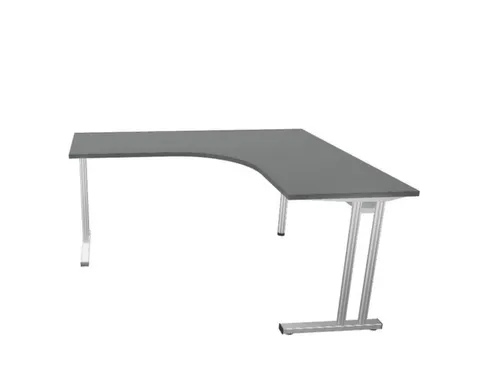 bureau in vrije vorm,HxBxD 740x1600x1400mm,vrije vorm,MS-donkergrijs