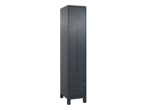 Z-garderobekast,HxBxD 1950x400x500mm,vak B 200/400mm,cil.-slot,voeten