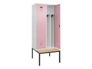 locker met bank,voor scheiding van kleding,HxBxD 2120x800x815mm,2vak - 1