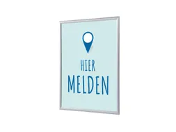 Kliklijst A1 complete set met print "Hier melden" Blauw