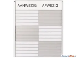 In-uit Bord 15 Namen Aluminium Aan/afwezigheidsbord Wit