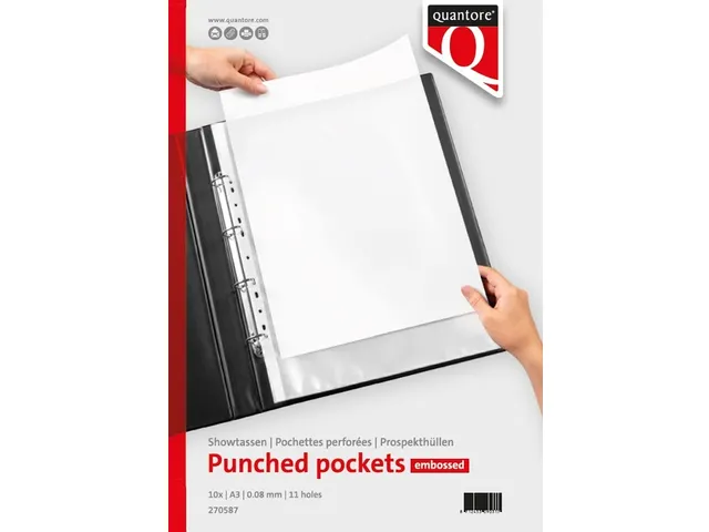 Showtas Quantore A3 11-Gaats PP 0.08mm nerf staand 10 stuks