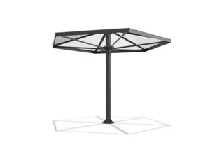 rokersparaplu,zeshoekig,HxBxD 3046x3448x3448mm,dak polycarbonaat - 2