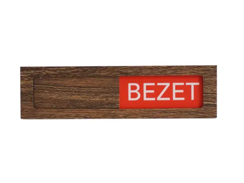 Premium Schuifbord Donker Houtlook Vrij Bezet Groen Rood 150x40mm