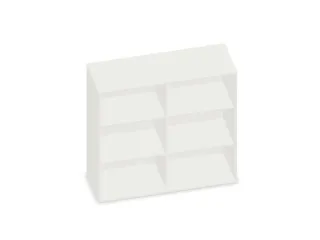 kantoorstelling,HxBxD 1150x1200x430mm,2xhouten vloer,decor romp wit - 2