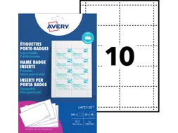 Badgekaart Avery L4727-20 54x90mm microperforatie 200 stuks