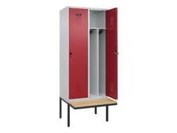 locker met bank,voor scheiding van kleding,HxBxD 2120x800x815mm,2vak