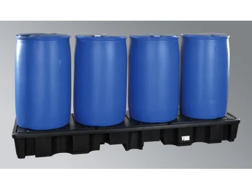 PE-opvangbak,v. 4x200l vat,opvangvol. 220l,HxBxD 270x2445x660mm