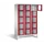 Lockerkast 1850x1200x500mm 3x5 vakken Cilinderslot Poten, RAL3003
