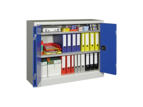 Vouwdeurkast 1000x1200x400mm 2legborden Verzinkt Ral7035 Front Ral5010