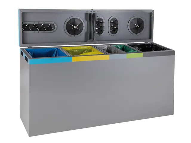 Afvalscheidingsunit Five-chamber Grijs 3x 70 liter en 2x 30 liter