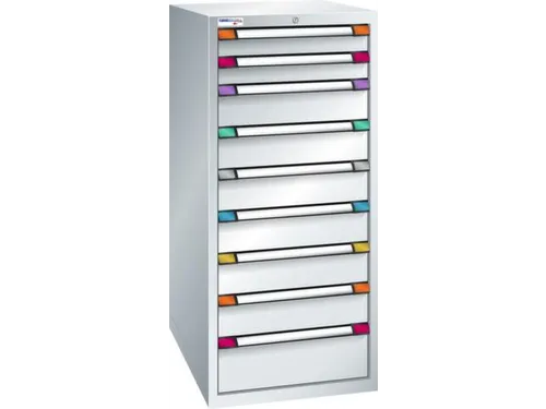 ladekast HxBxD 1400x605x695mm 9laden slot RAL7035 front RAL7035