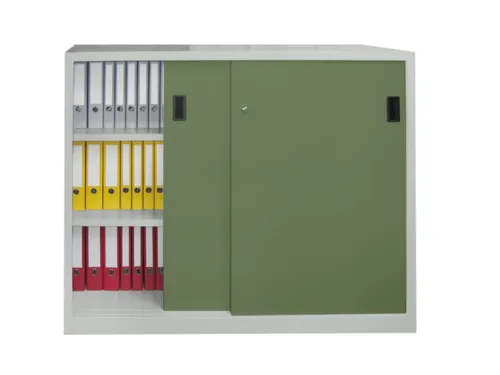 schuifdeurkast,HxBxD 1200x1500x500mm,RAL7035,front RAL6011