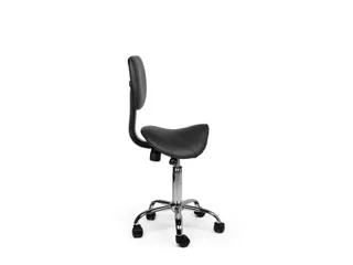 Zadelkruk Office rugleuning laag harde wielen zwart - 4