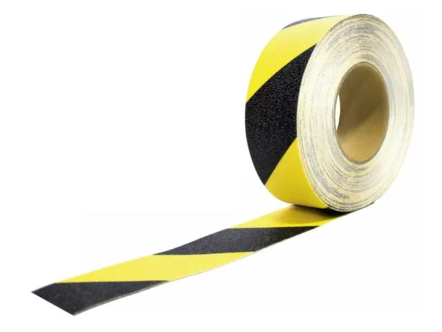 tape,geel/zwart,band LxB 18,3mx50mm,met antislip-eigenschappen