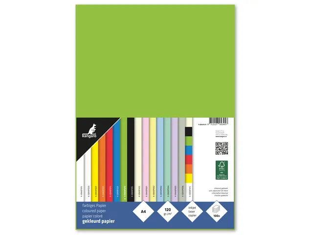 papier Kangaro A4 120 gram pak a 100 vel groen
