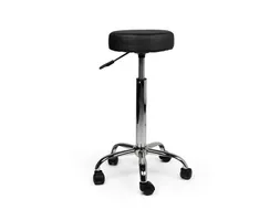 Tabouret kruk Office hoog met gasveer harde wielen zw