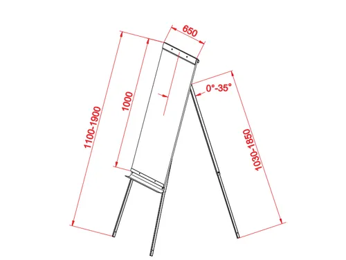 Mobiele Flipover Grijs Met Whiteboard Magnetisch 100x65cm