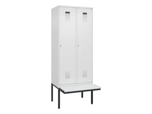 locker met bank,voor scheiding van kleding,HxBxD 2120x800x815mm,2vak
