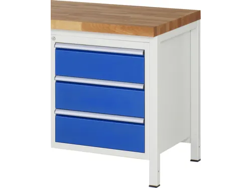 laden-onderbouw,v. werkbank,HxBxD 620x580x650mm,3lade(n),romp RAL7035