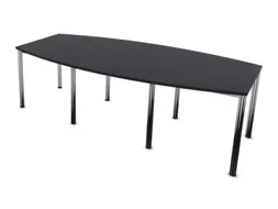 vergadertafel,HxBxD 740x2400x1200mm,vatvormig,CC-zwart