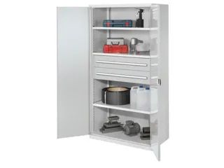 Materiaalkast Dubbelwandige Deur 1950x1000x600mm 3legborden 2laden - 1