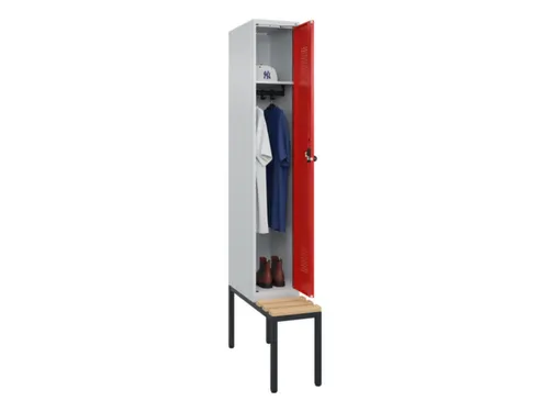 locker met bank,HxBxD 2120x300x815mm,1vak,vak B 300mm,draaigrendel
