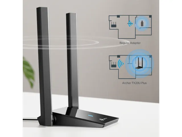 TP-Link Archer TX20U Plus, Draadloos, USB, WLAN, 1800 Mbit/s, Zwart