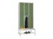 armoire vestiaire a. banc,2 niveaux,RAL7035,face avant RAL6011