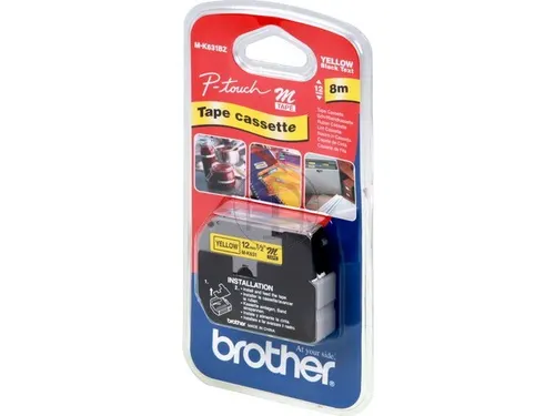 Mk631bz Brother P-touch 12mm Zwart Op Geel