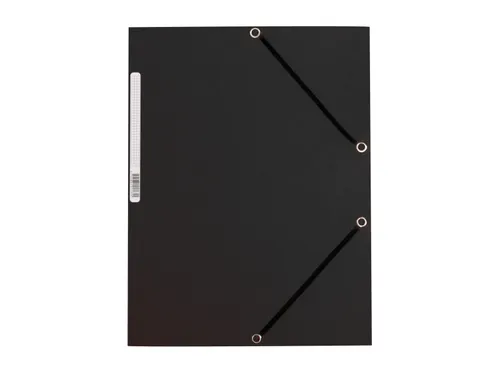 Elastomap A4 Met 3 Kleppen Karton Zwart Voor 200 Vel Pak 10 Stuks