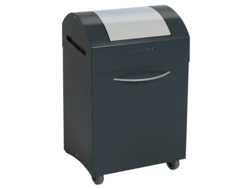 Afvalbak 45 Liter 650x380x320mm Plaatstaal 2 Wielen Klep Grijs