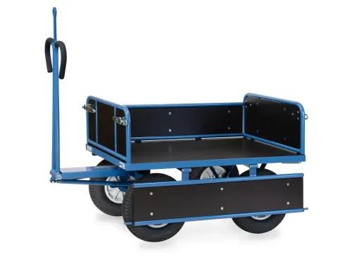 Handtrekwagen 6454PZ 750kg 1140x740mm hout polyurethaan trekoog